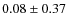 $ 0.08\pm 0.37$