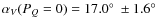 $\alpha_V(\ensuremath{P_Q} =0) = 17.0\hbox{$^\circ$ }\pm 1.6\hbox{$^\circ$ }$