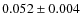 $0.052 \pm 0.004$