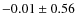 $ -0.01\pm 0.56$