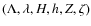 $(\Lambda,\lambda,H,h,Z,\zeta)$