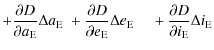 $\displaystyle + \frac{\partial D}{\partial a_{\rm E}} \Delta a_{\rm E} \;+ \fra...
...elta e_{\rm E} \;\;\;\;+ \frac{\partial D}{\partial i_{\rm E}} \Delta i_{\rm E}$