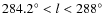$284.2^\circ<l<288^\circ$