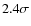 $2.4\sigma$
