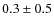 $0.3 \pm 0.5$