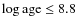 $\log {\rm age} \leq 8.8$