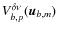 $V^{\delta\nu}_{b,p}(\vec{u}_{b,m})$