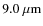 ${9.0~\mu{\rm m}}$