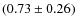 $(0.73\pm 0.26)$