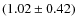 $(1.02\pm0.42)$
