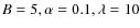 $B=5,\alpha=0.1,\lambda=10$