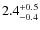 $\rm 2.4_{-0.4}^{+0.5}$