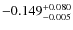 $\rm -0.149_{-0.005}^{+0.080}$