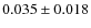 $0.035 \pm 0.018$