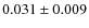 $0.031 \pm 0.009$
