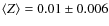 $\langle Z \rangle = 0.01 \pm 0.006$