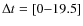 $\Delta t = [0{-}19.5]$