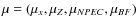 $\mu = (\mu_x,\mu_Z,\mu_{NPEC},\mu_{BF})$
