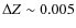 $\Delta Z \sim 0.005$