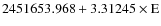 $2451653.968 + 3.31245\times {\rm E}$