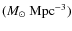 $(M_\odot~\mbox{Mpc}^{-3})$