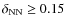 $\delta_{\rm NN} \ge 0.15$