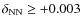 $\delta_{\rm NN} \ge +0.003$