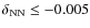 $\delta_{\rm NN} \le -0.005$