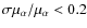 $\sigma \mu_\alpha/\mu_\alpha < 0.2$