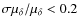 $\sigma \mu_\delta/\mu_\delta < 0.2$