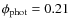 $\phi_{\rm phot}=0.21$
