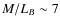 $M/L_B\sim 7$