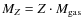 $M_Z=Z \cdot M_{\rm gas}$