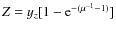 $Z=y_z[1 -{\rm e}^{-(\mu^{-1}-1)}]$