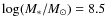 $\log(M_*/M_{\odot})=8.5$