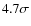 $4.7\sigma$