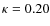 $\kappa=0.20$