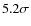 $5.2 \sigma$