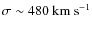 $\sigma\sim480~\rm km~s^{-1}$