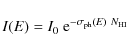 \begin{displaymath}I(E) = I_0~{\rm e}^{-\sigma_{\rm ph}(E)~ N_{\rm HI}}
\end{displaymath}