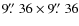 $9\hbox{$.\!\!^{\prime\prime}$ }36\times9\hbox{$.\!\!^{\prime\prime}$ }36$