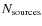 $N_{\rm sources}$