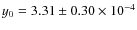 $y_0=3.31 \pm 0.30 \times 10^{-4}$