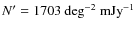 $N' = 1703~{\rm deg}^{-2}~{\rm mJy}^{-1}$