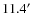 $11.4\hbox{$^\prime$ }$