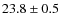$23.8\pm0.5$