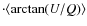 $\cdot\langle\arctan(U/Q)\rangle$