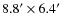 $8.8' \times 6.4'$