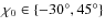 $\chi_0\in\{-30^\circ,45^\circ \}$