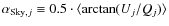 $\alpha_{{\rm Sky},j}\equiv0.5\cdot\langle\arctan(U_j/Q_j)\rangle$